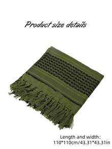 1pc European & American New Autumn/Winter Desert Style Scarf Men, Motorcycle Riding Arabic Headscarf, Soft & Warm Outdoor Style - Màu be, 1 cái - Xem 2