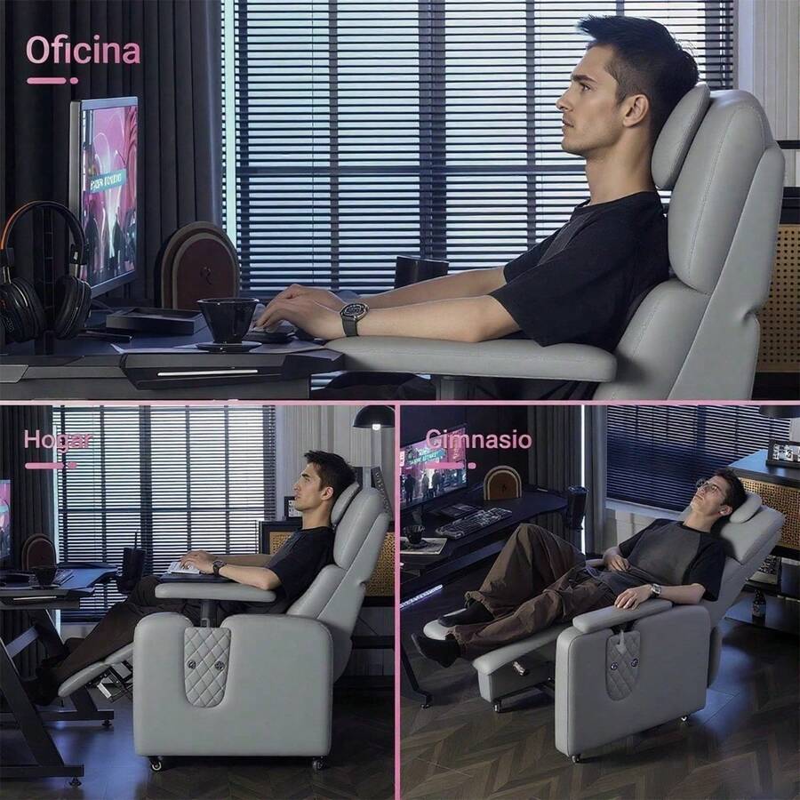 Sillón de Masaje con Riel Flexible para Adultos, Sillón Reclinable de Gravedad Cero de Cuerpo Completo,8 Modos Automáticos,Adecuado para Masajes en La Oficina y en Casa,Nuevo modelo - Negro - Ver 1