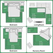 Area Rugs For Living Room, Fluffy Plush Checkered Rug, Modern Shag Non Slip Soft Furry Large Carpet For Bedroom, Dining Room & Home Decor,  Dark Green - Dark Green - View 7