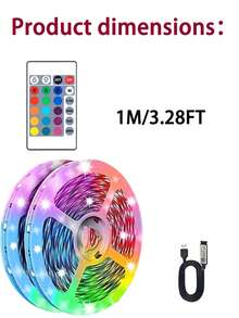 Tira de luz inteligente RGB, luz LED de 99,06-2999,74 cm, luces inteligentes RGB para TV, tiras de luz LED para decoración de habitaciones, control remoto de 24 teclas y control de aplicación, cambio de ritmo, brillo y dinámica, para sala de estar, dormitorio, decoración de fiestas de Pascua, Día de la Madre y bodas, dormitorio, sala de estar, techo, regalos navideños, decoración de fiestas de Navidad y bodas - luz de color - Ver 14