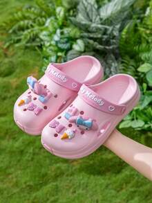 SANRIO 透气镂空凉鞋，防滑室内外拖鞋，时尚可爱卡通沙滩鞋，适合儿童和家长 - 粉色 - 查看 6