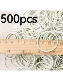 Bộ 100/200/300/500 chiếc dây chun trắng 32mm, dẻo dai và bền chắc, thích hợp để sắp xếp và buộc đồ, dùng trong gia đình, đựng bút, ná bắn đá, hóa đơn, giấy tờ ngân hàng, đồ dùng văn phòng. - Tròn - Xem 7