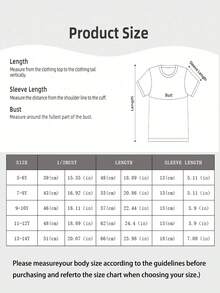 Boys & Teens' Casual Graphic Print Round Neck Short Sleeve T-Shirt, Summer Top - Đỏ 3 - Xem 3