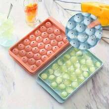 1 Piece Round Ice Ball Mold With Lid, Made Of Flexible Silicone For Effortless And Easy Demolding, Specially Designed For Freezer Use, An Ideal And Practical Tool For Making Delicious Cocktails And Refreshing Cold Drinks In Daily Life. - Baby Blue - View 1