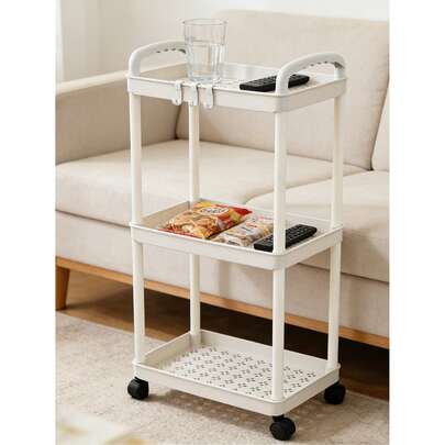 עגלת אחסון כבדה 2/3 קומות עם 4 גלגלים חלקים | יחידת מדפים מפלסטיק עומדת, מתאימה לחדר אמבטיה, חדר שינה ומשרד, עגלה חוסכת מקום, מדפים לבנים קלים לניקוי לצנצנות תבלינים, חומרי ניקוי, ספרים ועיצוב, נהדר לעדכוני עיצוב הבית, קישוטים עונתיים, יום האם, יום האב, מתנות ליום העצמאות