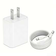 20W大功率快充适配器+3.3英尺耐用充电线，支持数据传输和快充双功能，兼容 17 Pro Max/17 Pro/Air/17、16 Pro Max/16 Pro/16 Plus/16、15 Pro Max/15 Pro/15 Plus/15等智能手机设备。 - 白色 - 查看 9