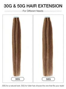 20pcs Seamless Double-Sided Tape-In Human Hair Extensions, Invisible Hair Pieces For Salon Use - Multicolor - View 12