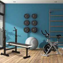 Steel Weight Bench W/ Squat Rack In Multiple Colors, 400 Lb User Capacity - Foldable Home Gym Equipment For Range Of Workouts W/ 6-Position Barbell Holder & Adjustable Seat And Recliner - Black/White - View 6