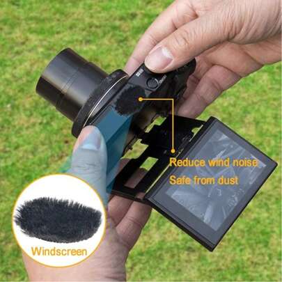 8个装相机麦克风毛绒防风罩，适用于G7X Mark II及其他单反相机户外防风罩