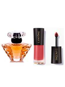 Lancôme [彩妆套装] Trésor 女士淡香水喷雾 + L'Absolu Rouge Drama Ink 半哑光液体唇膏 EDP + 555 Soif de Vivre 1oz/30ml + 0.2oz/6ml - 彩色 - 查看 1