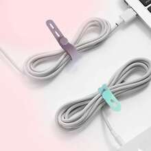 10 chiếc dây buộc silicon, dụng cụ sắp xếp cáp, dây buộc chống thất lạc tai nghe và cáp sạc, bộ chia cáp dữ liệu, dây buộc gọn gàng. - A - Xem 4