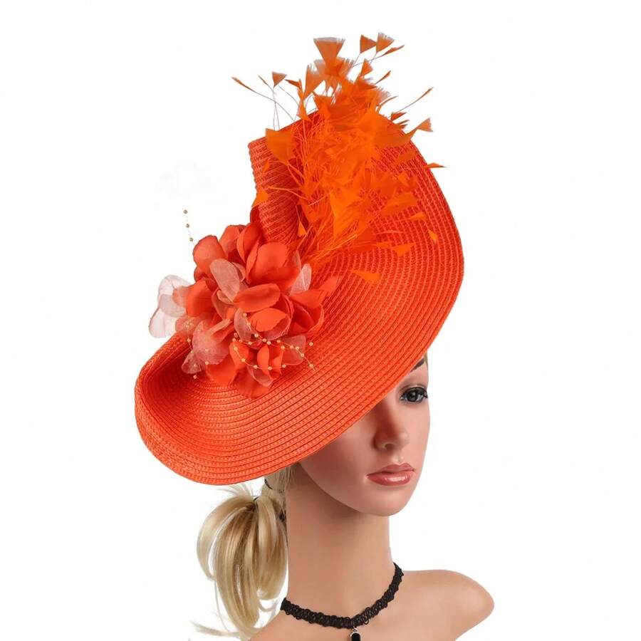 2025 Elegant Tea Fascinator Kentucky Hat Women's Fascinator Derby Straw Pillbox Hat For Cocktail Wedding - 綠色 - 查看 1