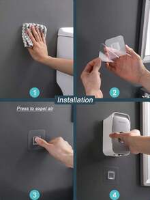 MENGNI 1pc Wall Mounted Automatic Toothpaste Dispenser With Toothbrush Holder Bathroom Accessories Set Home Bathroom Decor Fall Decor Back To School - 灰色的 - 查看 9