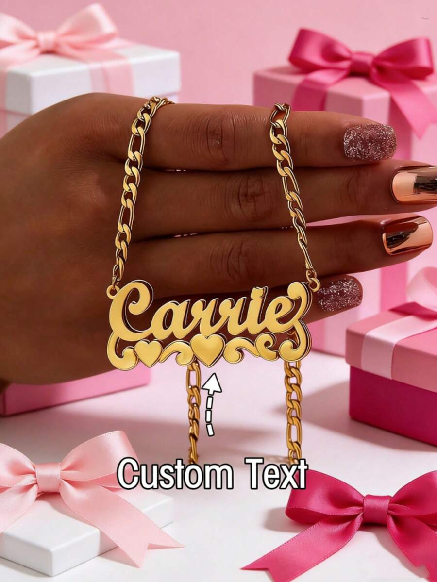 Colar personalizado de aço inoxidável com duas camadas e pingente em formato de coração com a letra "A" em inglês. Ideal para casais, amigos, família e como presente de Dia das Mães. Disponível nas cores dourada e prateada. Moderno, ajustável, minimalista, casual e personalizado. Presente perfeito para namorada, mãe, família e amigos em aniversários, Dia dos Namorados e Dia das Mães. - Estilo 4 - Ver 1