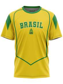 Brazil National Team Retro Classic World Cup Fan Jersey - Immediate Shipping - 黃色 - 查看 1