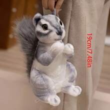 BLUESLEMON Realistic Squirrel Plush - 7.48'' Kawaii Chipmunk Stuffed Animal, Soft Gray & Stuffed Doll For Bedtime, Decor, Collectors - Rag Doll Photo Prop For Home Room Decoration - Multicolor - View 4