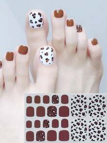 Nail Art Toe Stickers, Assorted Designs Including Glitter, Cartoon Hearts, Geometric Patterns, Solid Colors, Versatile Mixed Styles, Easy Application With Scraper - Multicolor - View 5