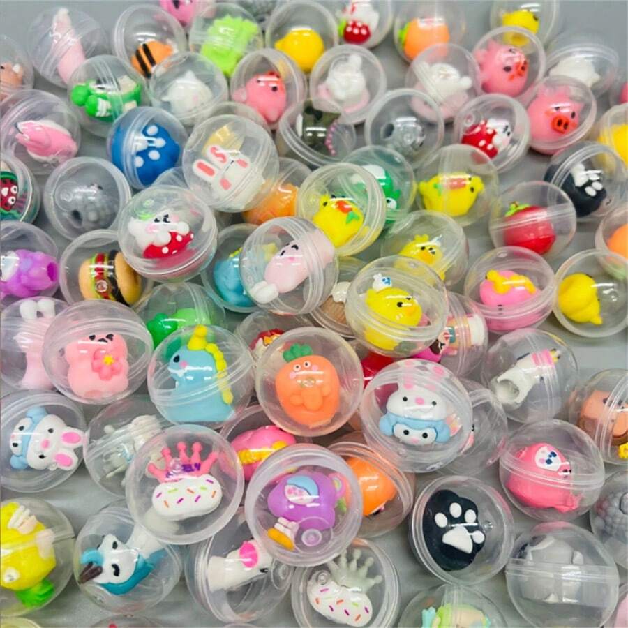 14/28pcs Mini Gashapon Toys - Perfect Gumball Machine, Party Favors And Surprise Prizes - Suitable For Halloween, Thanksgiving, Christmas And Easter Celebrations [Random Color] - Multicolor - View 1