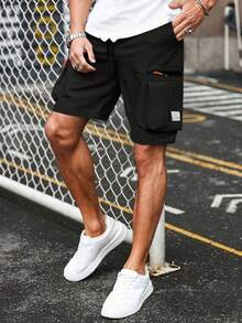 Quần short cargo nam, thiết kế nhiều túi tiện dụng. - màu đen - Xem 5