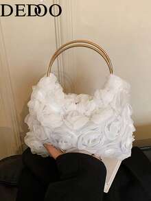 Dedoo Bag Women's Dinner Flower Buckle Shell Bag 2026 Season New Handbag, Dinner Party, Party First Choice. - White - View 8