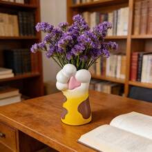 Cute Cat Paw Resin Vase, Ins Style Pet Decor, Desktop Flower Planter For Living Room - A - View 6