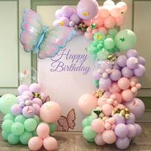 2pcs Gradient Butterfly Foil Balloons Purple Blue Gradient Balloons Suitable For Birthday Party Decoration Baby Shower Decoration - View 5