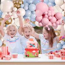 110 Piece Gender Revealing Balloon Arch Suit, Powder Blusher Pink And Blue Balloons For Boys And Girls Children's Birthdays Baby Shower Decoration - Multicolor - View 5