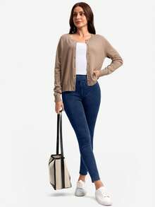 Skinny Jeans For Women Stretchy High Waisted Soft Jeggings Cute Leggings With Pockets Yoga Pants - 寶藍色 - 查看 6