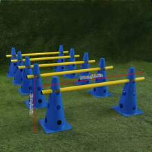 6pcs 4-Hole Marker Cones + 2 Jump Hurdles, 9.06 Inch, Football Basketball Training Obstacle, Plastic Cones With Dog Jump Hurdle, Sports Training Equipment Barrier - 4-piece Hole Marker Bucket + 2-piece Jump Pole - View 7