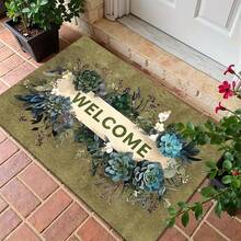 1 pieza Felpudo interesante | Felpudo de bienvenida con estampado floral decorativo, adecuado para dormitorio, cocina, comedor, baño y otros escenarios, decoración navideña, ligero, práctico, impresión de alta definición, cálido y elegante, alfombra de primavera, felpudo, alfombrita pequeña, felpudo de bienvenida, alfombra, felpudo - Multicolor - Ver 1