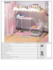 Large Indoor Cat Cage Villa With Storage Cabinet And Litter Box, Spacious Freedom For Pet Cats - Multicolor - View 13