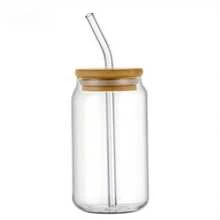 A Set Of Glass Cups, Each With A Capacity Of 550 Ml, Comes With A Lid And A Glass Straw, With One Designed To Resemble A 13.5 Oz And 18.2 Oz Beer Can.These Attractive And Reusable Cups Are Perfect For Enjoying Whiskey, Iced Coffee, Tea, Soda, And Cocktails. - 1 Item - View 13