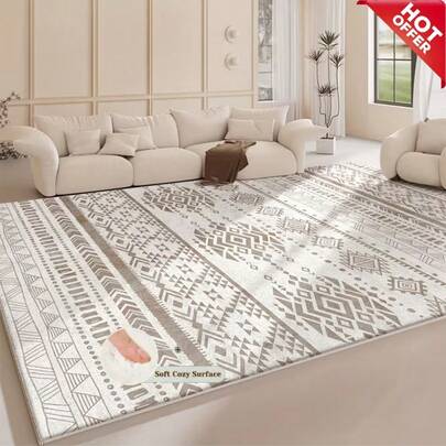 [Terciopelo] Alfombra vintage regional con diseños geométricos minimalistas nórdicos y europeos retro con acentos festivos modernos. Fácil de cuidar, alfombrillas para sofá y mesa de centro, almohadillas para mesitas de noche, caminos de mesa de comedor, alfombrillas de cocina, revestimientos de piso de sala de juegos y alfombras de entrada para espacios de vida. Disponible en patrones a rayas y diseños geométricos con tela de terciopelo suave. Perfecto para interiores de apartamentos y soluciones de decoración del hogar.