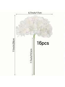 [Cantidad] Piezas/Set Ramo de flores de hortensias artificiales de 23 cm, tallos de flores de hortensias falsas, adecuado para centro de mesa de boda, decoración del hogar (Blanco) - Multicolor - Ver 16