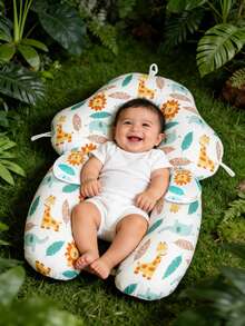 Nuevo cojín para bebé, cojín suave para bebé, cojín anti-cabeza plana, cojín de cuatro estaciones de uso dual para acunar al bebé, diseño de terciopelo suave con hojas y plumas, regalo para recién nacidos, versión mejorada de cojín para bebé unisex - Escribe un - Ver 11