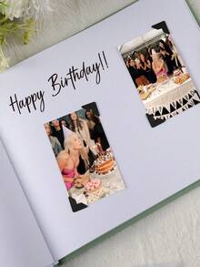 Libro de invitados de cumpleaños personalizado, portada horizontal en blanco y negro, álbum de fotos en negro y dorado, libro de registro de fiesta de cumpleaños personalizado, decoración de fiesta de 50 cumpleaños - Multicolor - Ver 3