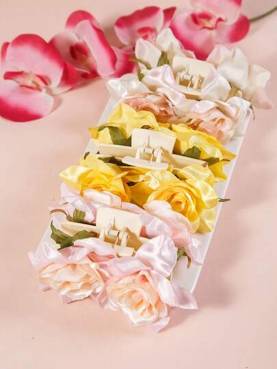 1个空灵百合花发夹，新款海滨度假风拍照道具发饰，女士适用