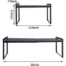 Expandable Cabinet Shelf 13.8~26inch(L) Stackable Kitchen Shelf Organizer, Countertop Storage Pantry Rack, Durable Metal Sink Rack (2 Black M), 44579763 - 青檸色 - 查看 5