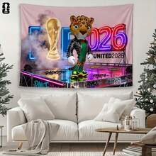 1 pièce Décoration murale thématique de la Coupe du monde 2026 - Convient officiellement pour la décoration de la maison, du bureau, du jardin. Bannières de différentes tailles pour les fêtes, les cadeaux de Noël, le Nouvel An, Pâques. Marquage pour les fans de football, décoration murale pour les salles de sport, décoration pour les salles de fans, art mural d'intérieur, œuvre d'art thématique football, décoration murale pour les bureaux - z1 - Voir 4