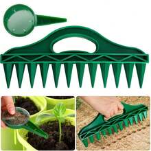 2pcs Gardening Tool Set, 1pc Hole Puncher + 1pc 5-Gear Adjustable Seed Planter, Small Seed Planting Tools With Soil Hole Puncher And Mini Seed Dispenser, Manual Handheld Seed Sower Suitable For Tiny Seeds & Vegetable Planting - Multicolor - View 3