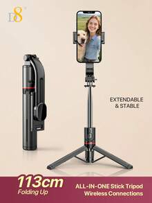 Gậy selfie kiêm chân máy D8, đèn chiếu sáng xoay 360°, chiều dài 765mm, điều khiển từ xa không dây tích hợp, chân máy di động và có thể gập lại dành cho điện thoại thông minh, phù hợp với /Android, phụ kiện thiết yếu cho kỳ nghỉ thu/đông và cắm trại. - Một cỡ - Xem 16