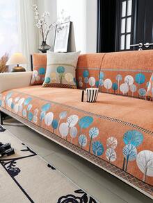 1PC Chenille Jacquard Sofa Cover With Full Moon Tree Pattern, Non-Slip Pet-Resistant Cushion Pad, All-Season, Machine Washable, Elegant Decor For Room, Premium Sofa Protector - Multicolor - View 13