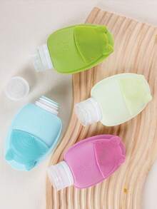 1 cái/4 cái Chai silicon đựng đồ du lịch có thể tái sử dụng, dầu gội, sữa tắm, mỹ phẩm, kem dưỡng da, phụ kiện du lịch dạng bóp. - Nhiều màu - Xem 14