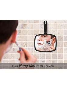 卓越的高清清晰度：我们的黑色手持镜采用单面高清玻璃，提供晶莹剔透、无畸变的反射效果，且无放大倍率，非常适合专业场所或家庭使用。这款手持镜是理发店、美容院、牙科诊所和个人护理场所的必备之选，也可作为沐浴镜使用。 - 彩色 - 查看 2