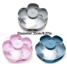 1pc Split Type Rotating And Snack Tray, Rotatable Partitioned Snack Drag Tray, Rotatable Partitioned Fruit Platter, Suitable For Placing Trays In The Living Room - Multicolor - View 6
