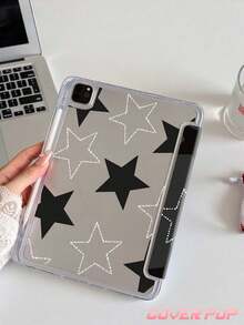 Ốp lưng máy tính bảng họa tiết ngôi sao đen, tương thích với iPad Air 11 inch M3 2025 / M2 2024, Air thế hệ thứ 5 2022, (A16) 11 inch thế hệ thứ 11 2025, tương thích với Samsung Galaxy Tab, Kindle Paperwhite thế hệ thứ 12 2024, mặt lưng trong suốt, ốp bảo vệ họa tiết thời trang, chức năng tự động tắt/mở màn hình, bảo vệ bằng túi khí, thích hợp làm quà tặng và sử dụng trong văn phòng. - Nhiều màu - Xem 5