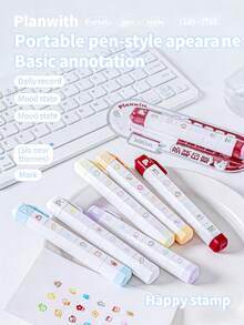 1個多層印章，可旋轉且可拆卸的日記印章，適用於計畫本、日誌、筆記本，適合作為節日送給家人和朋友的禮物 - 多款 - 查看 3