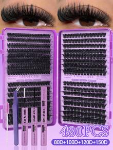 Bộ 640/480 sợi mi giả dung lượng lớn, 30D + 40D + 50D + 60D + 80D + 100D + 120D + 150D. Kiểu dáng tự nhiên, bao gồm keo và dụng cụ gắn. Độ dài D được trộn lẫn từ 9mm đến 16mm. Thích hợp cho người mới bắt đầu sử dụng tại nhà hoặc làm quà tặng cho bạn bè. - Màu tím - Xem 13