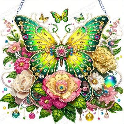 Acrylic Diamond Art Butterfly, Window Decor, Classic Style, Home Garden Wall Hanging Kit, Suitable For Various Room Decor