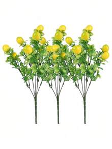 1/3支人造柠檬枝花束，泡沫水果枝DIY插花，客厅装饰，仿真柠檬，人造植物，夏季柠檬家居装饰 - A - 查看 12